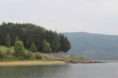 Büyük ve güzel bir dağ gölünün yüzeyine bakıyorum.