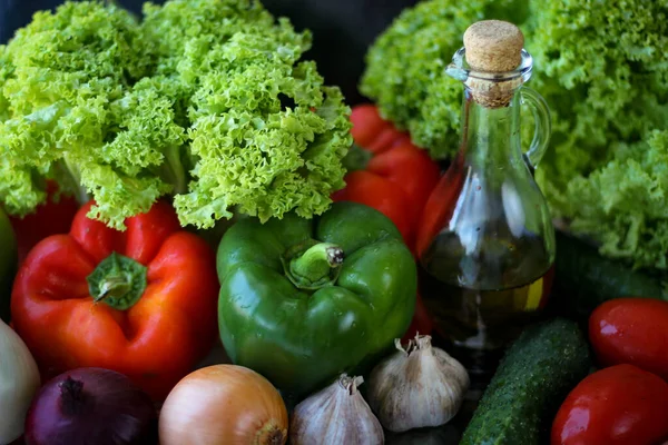 Voorbereidingen Voor Een Heerlijk Vegetarisch Diner Gewassen Bulgaarse Peper Groene — Stockfoto