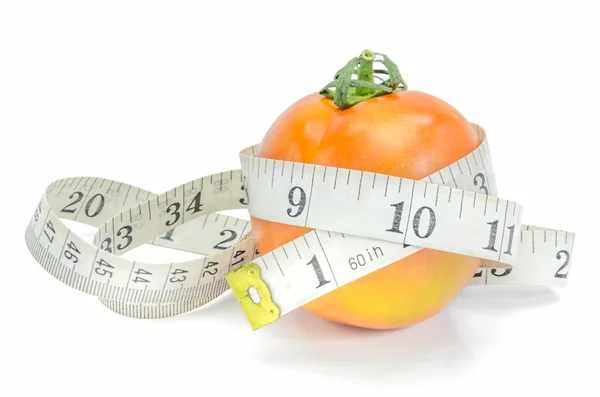 Measuring tape with tomato. — Stock Photo, Image