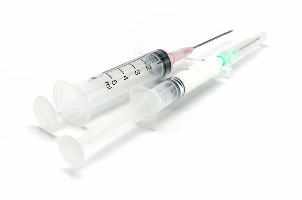 Medical syringe on white background. — Stock Photo, Image