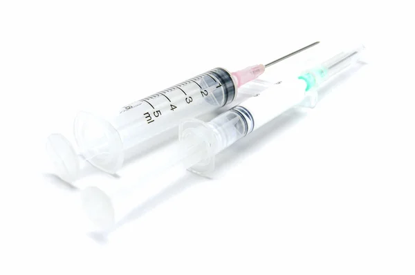 Medical syringe on white background. — Stock Photo, Image
