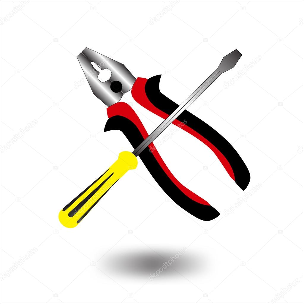 pliers and Screwdriver icon vector.