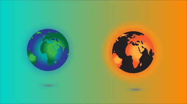 Fogalmának, a globális felmelegedés. Égett a föld nap. — Stock Vector