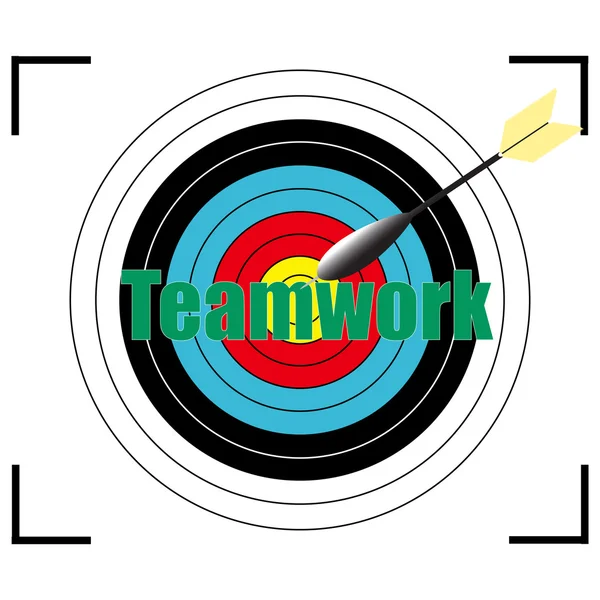 Palavra de trabalho em equipe Vetor, alvo de conceito de negócio para tiro com arco . —  Vetores de Stock