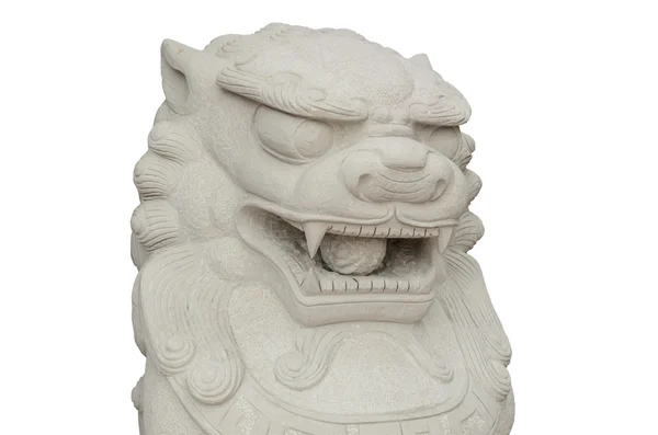 在白色背景上的中式风格的狮子雕像. — 图库照片