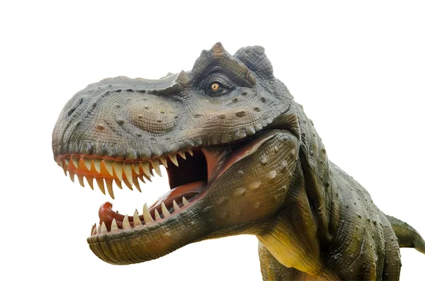 Beyaz arka plan üzerinde agresif T Rex.