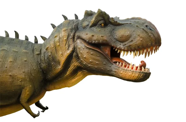 Aggressiver t-Rex auf weißem Hintergrund. — Stockfoto