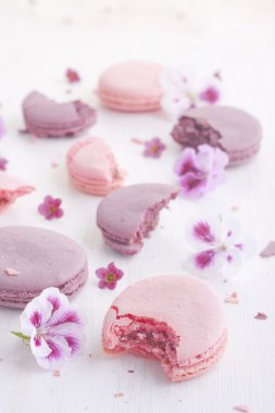 Beyaz bir arka planda macaroons