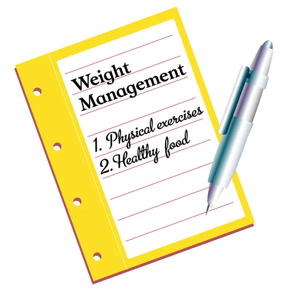 Caderno de gestão de peso — Vetor de Stock