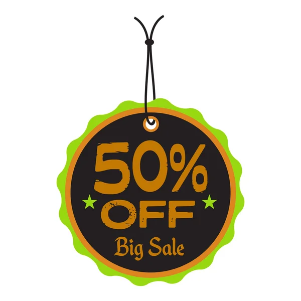 Fifty percent off sale tag — Stock Vector