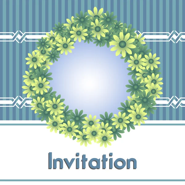 Invitation with floral frame — Stock Vector