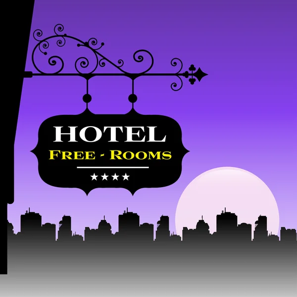 Hotel com quartos gratuitos —  Vetores de Stock