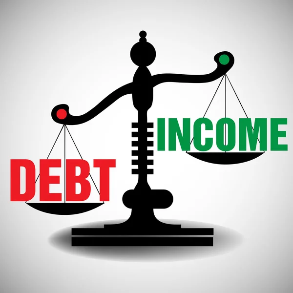 Κλίμακα του χρέους και το εισόδημα Εικονογράφηση Αρχείου