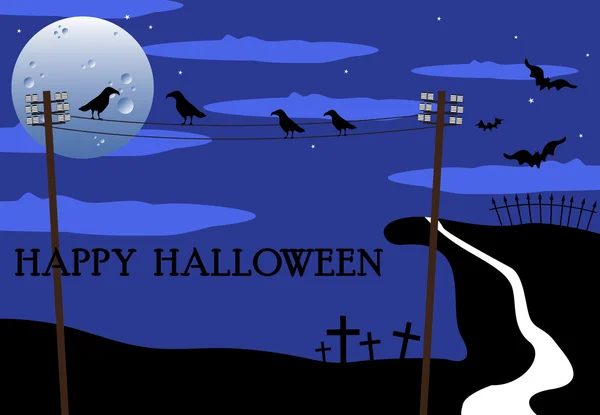 Noche de Halloween — Vector de stock