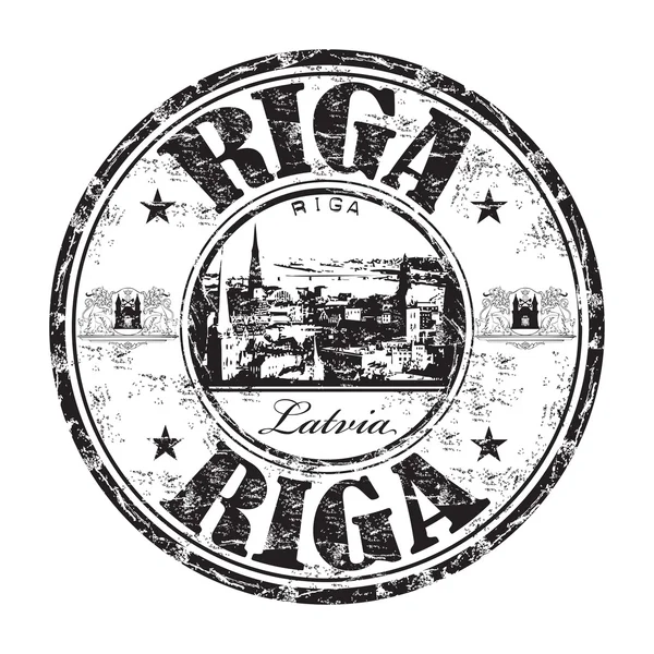 Riga grunge timbro di gomma — Vettoriale Stock