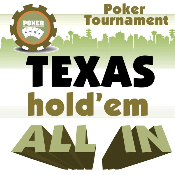 Texas Holdem torneo di poker — Vettoriale Stock