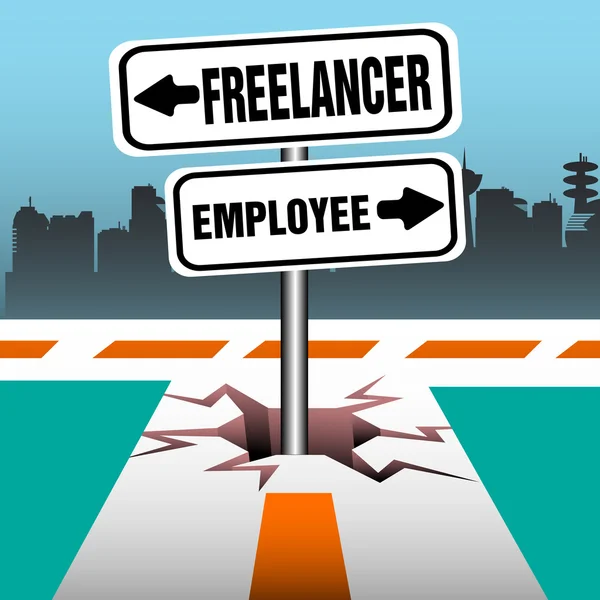 Freelancer werknemer wegwijzer — Stockvector