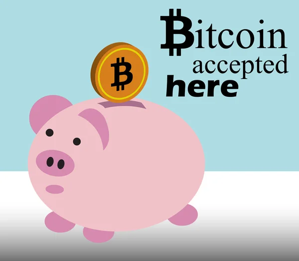 Bitcoin aceptado aquí — Vector de stock