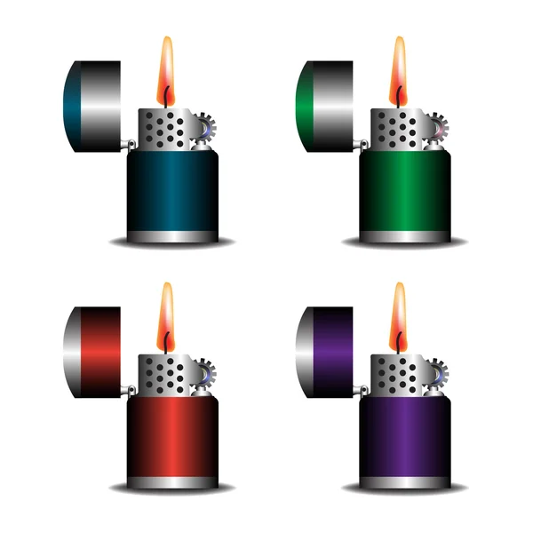 Ensemble de quatre briquets — Image vectorielle