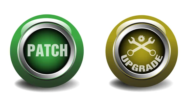 Patch and upgrade buttons — Stock Vector