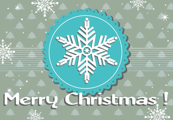 Carte postale de Noël avec flocon de neige — Image vectorielle