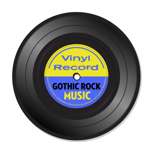 Gothic rock music vinyl record — Stock Vector