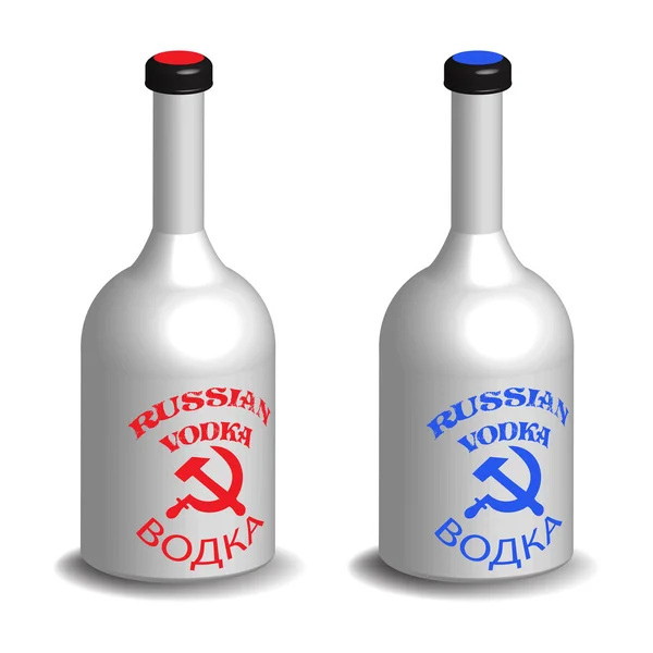 Russian vodka bottles — Stock Vector