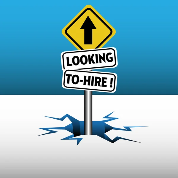 Looking to hire signpost — Stock Vector