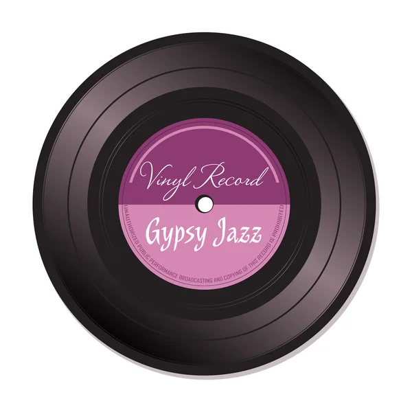 Gypsy Jazz vinyl record — Stock Vector