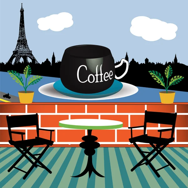 Beber café em Paris — Vetor de Stock