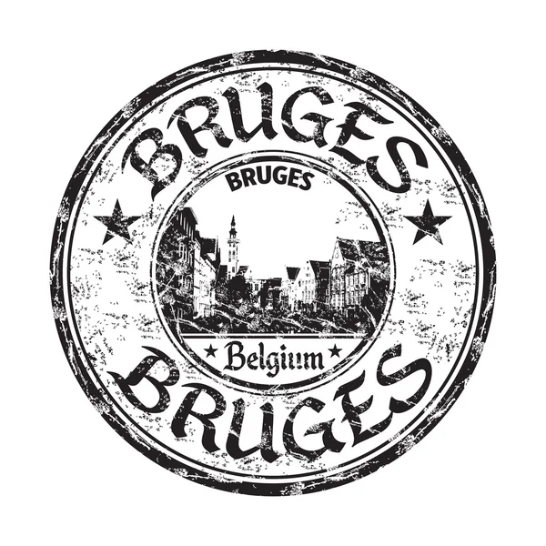 Bruges grunge timbro di gomma — Vettoriale Stock