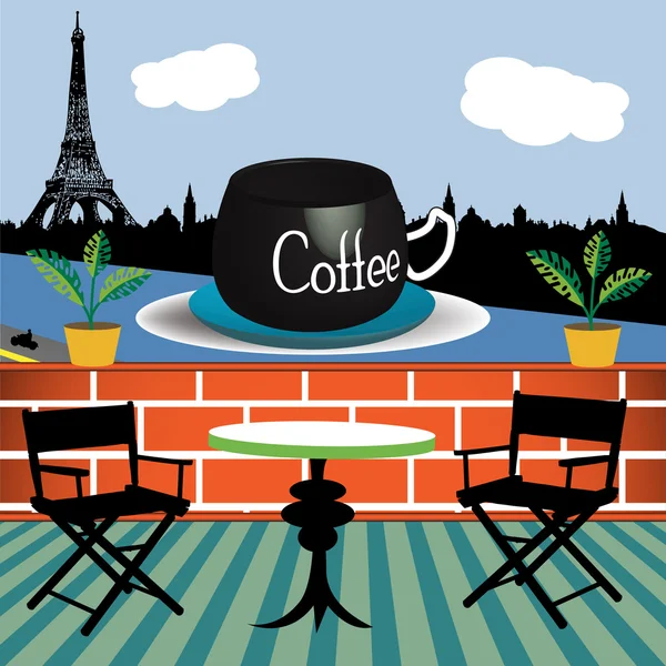 Kávét iszik, Párizs Stock Illusztrációk