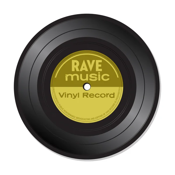 Rave music vinyl record — Stock Vector