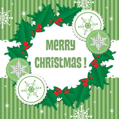 Çeşitli süslemeler ile Noel Kartpostalı