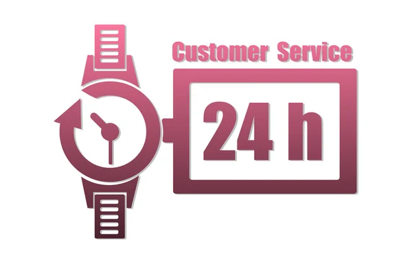 Reloj de servicio al cliente — Vector de stock