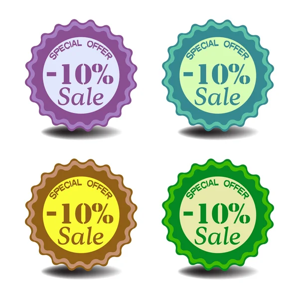 Set of four discount tags — Stock Vector