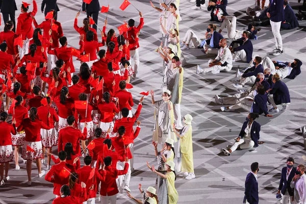 Tokio Japonia Lipca 2021 Ceremonia Otwarcia Igrzysk Olimpijskich Tokio 2020 — Zdjęcie stockowe