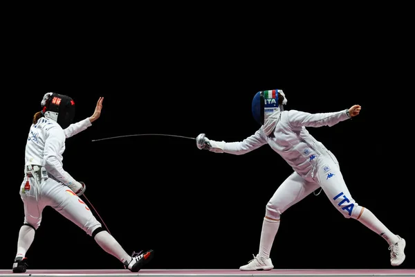 日本东京 2021年7月27日 东京奥运会女子击剑比赛 — 图库照片