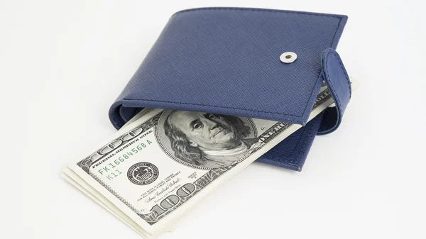 Purse with dollar bills — Stock Photo, Image