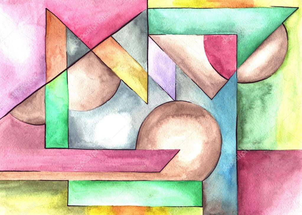 Abstract artwork with different shapes and lines Stock Photo by ©tereks