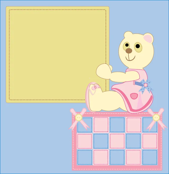 Children's greeting card with the image of a teddy bear — Stock Photo, Image