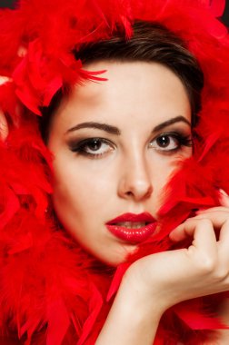 boa parlak makyaj güzel kız