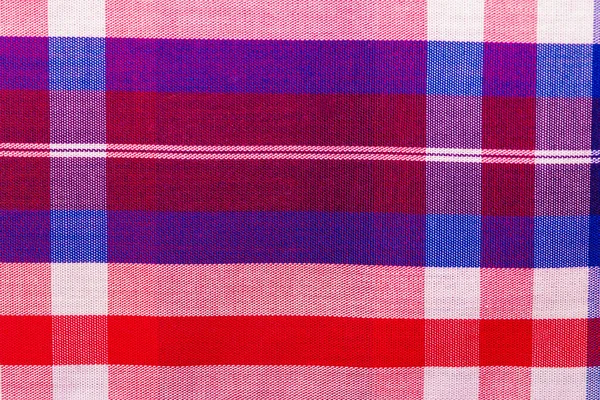 Red cotton cloth in  checked — Stock Photo, Image