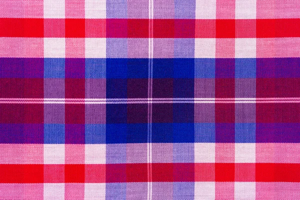 Red cotton cloth in  checked — Stock Photo, Image