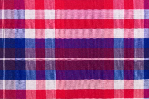 Red cotton cloth in  checked — Stock Photo, Image
