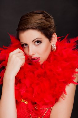 boa parlak makyaj güzel kız