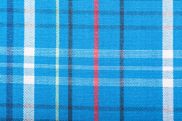 Textura de tecido de lã azul com célula — Fotografia de Stock