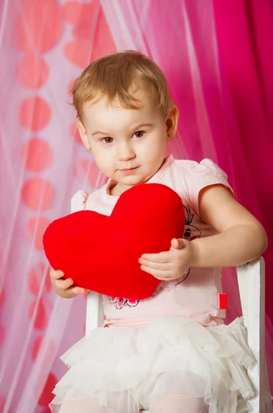 Meisje in roze tutu rok — Stockfoto