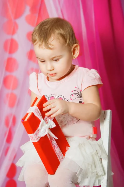 Little girl  in pink tutu skirt — Stock Photo, Image