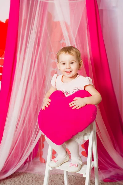 Little girl  in pink tutu skirt — Stock Photo, Image